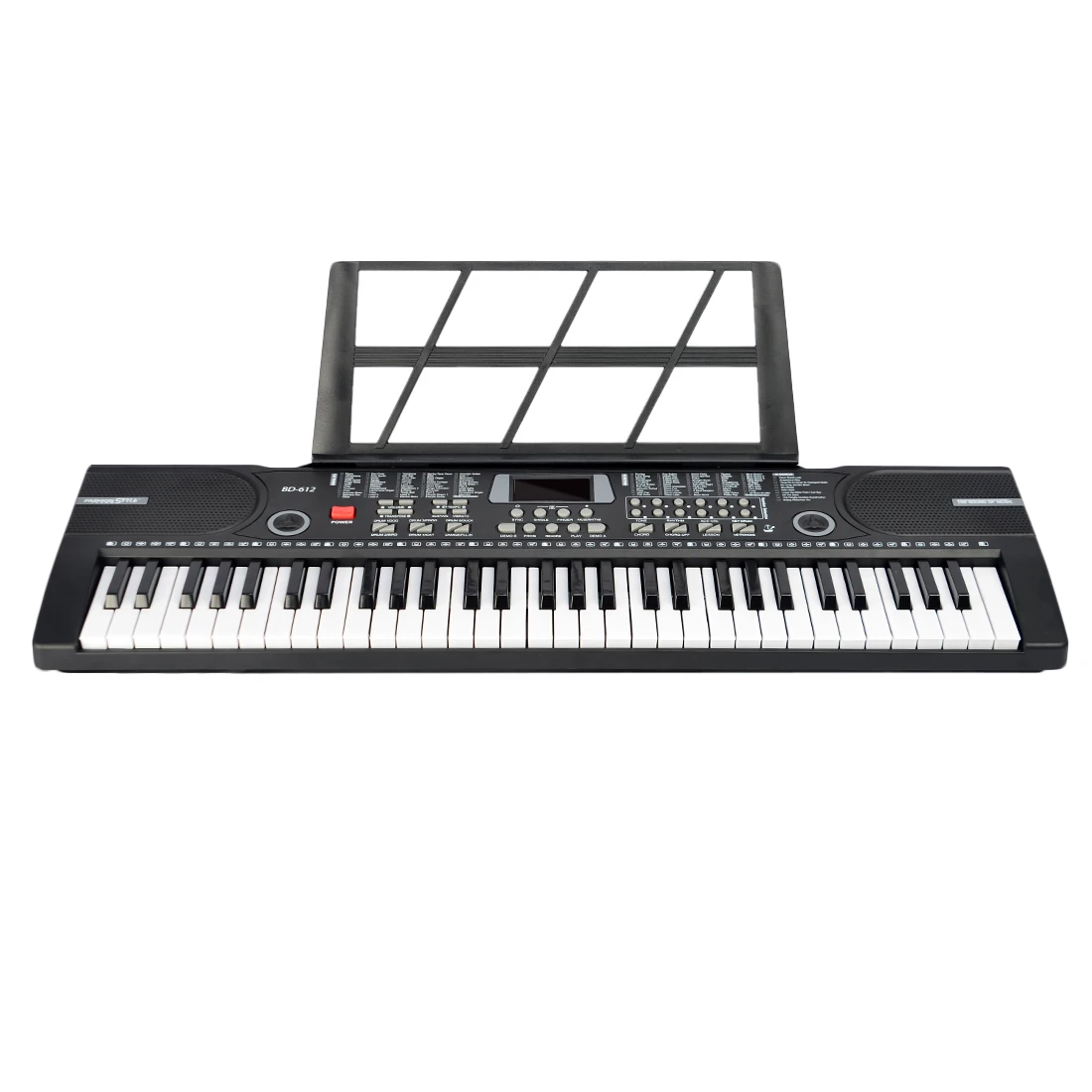 

61 Key Electronic Keyboard Piano with Microphone and Piano Score Stand Musical Toy for Children BD-612 - Black(with US Plug)