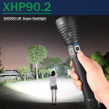 

300000lm XHP90.2 High power led Flashlights XHP50.2 Flashlight USB Telescopic Rechargeable Zoomable Tactical Torch 26650