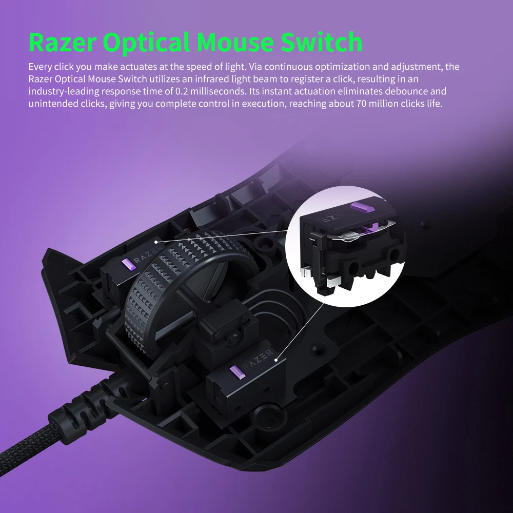 Razer Viper игровая мышь 16000 dpi RGB компьютерные мыши razer 5g Оптический сенсор оптический переключатель мыши SpeedFlex кабель dpi