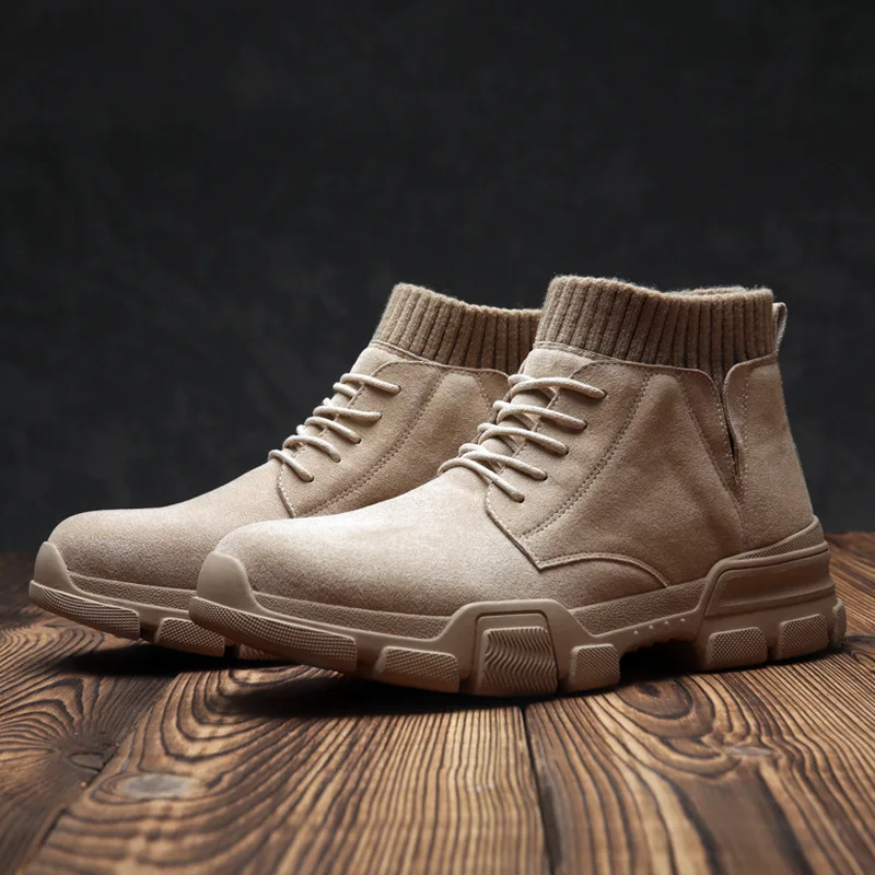 Новые осенне-зимние ботинки; Мужская зимняя обувь; модные мужские ботильоны на толстой подошве; удобная брендовая зимняя мужская обувь; A1793