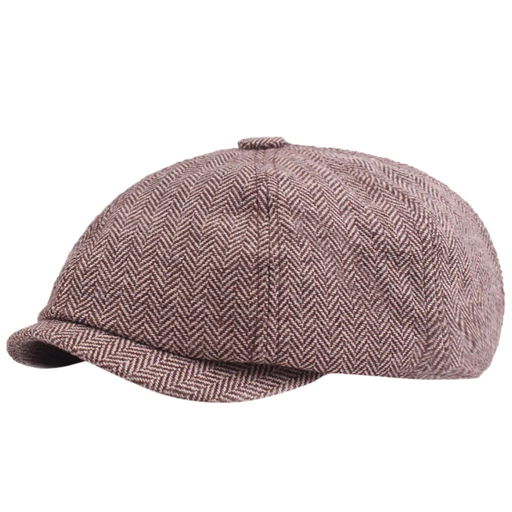 Шерстяная кепка Newsboy s Мужская серая плоская кепка с узором в елочку s Женская кепка кофейного цвета в британском стиле Гэтсби осенние зимние шерстяные шляпы плоская кепка в стиле ретро# L20