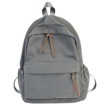 

Nylon Backpack Female Schoolbag Women Backpack Leisure Travel Backpack Book Gray