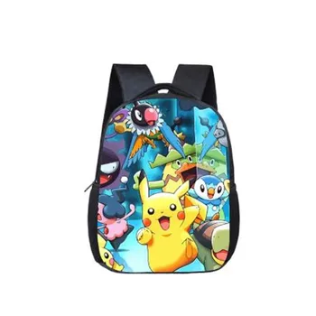 

Pocket Monsters Pikachu School Bags for Boys Girls Kids Yellow Squirrel Printed Children Kindergarten Book Bags