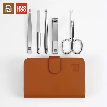 

Huohou Nail Clipper Set- Stainless Steel Fingernails &Toenails Clippers Nail File Sharp Nail Cutter with Leather Case, Set of 5