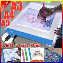 A3/a4/a5 led placas de desenho placa de rastreamento cópia almofadas led desenho tablet placa arte mesa de escrita três escurecimento artcraft caixa de luz