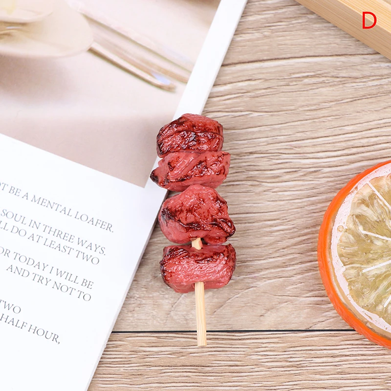 1pc Mini Pretend Play Food Toy Simulation BBQ Miniature For Doll House Kitchen Decoration Crafts Toys For Children 6