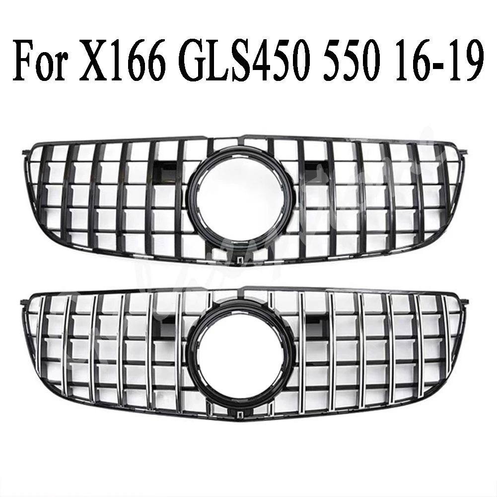 Передний бампер GTR для решетки радиатора Mercedes Benz X166 GLS450 550 GLS-Class 2016 2017 2018 2019 черный
