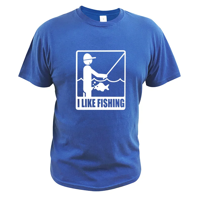 Camiseta de pesca I Like para hombre, camisa divertida de manga corta con  diseño de pescador para adulto, suave y transpirable, 100% algodón, talla  europea