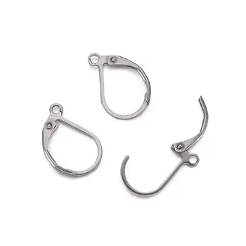 

100pcs Stainless Steel Leverback Earrings Findings Loop 13x10x1.5mm For Jewelry Earring Findings Making