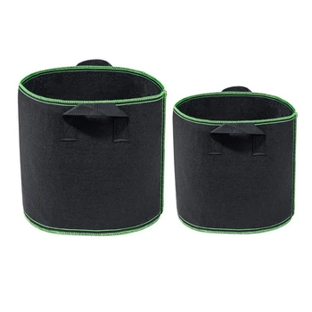 

5-Pack Mini Garden Flowers Plant Grow Bags for Potato,Carrot,Tomato 2 Gallon: 21CM x 21CM & 5-Pack 5 Gallon: 30CM x 26CM