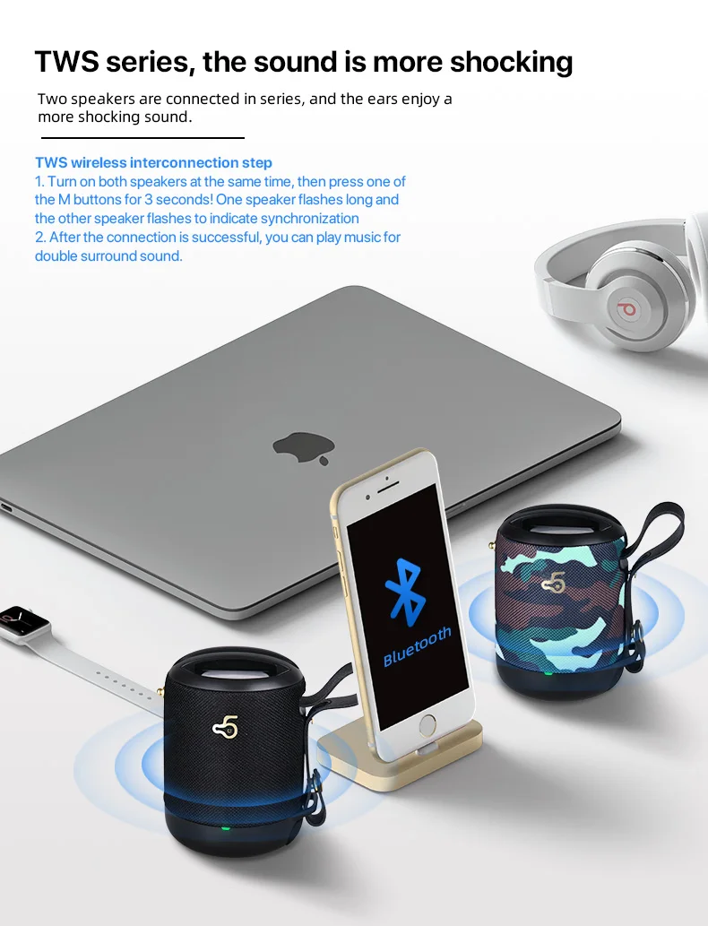 HIFI уровень портативный динамик Bluetooth динамик s стерео беспроводной 3D шокирующий объемный Саундбар