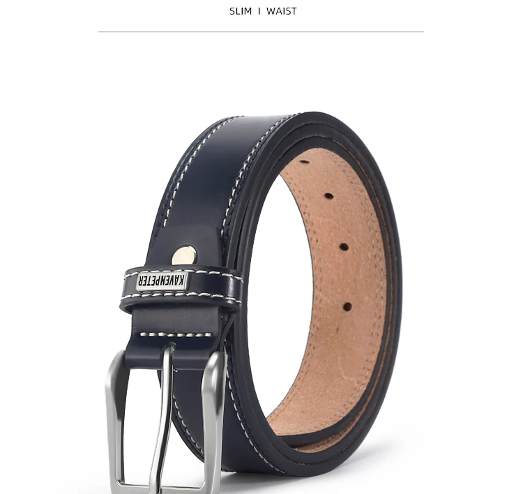 Men's Leather Alloy Pin Buckle High Quality Classic Belt Men's Jeans Fashion Cowhide Belt Blue Color Dark Brown Color blue leather belt