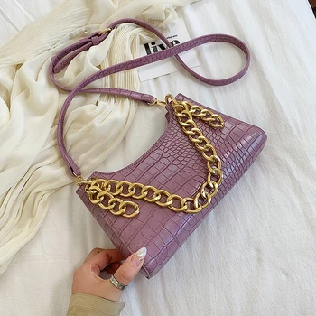 

Stone Pattern PU Leather Crossbody Bags For Women 2020 Summer Chain Design Small Shoulder Messenger Luxury Handbags and Purses