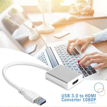 

USB 3.0 to HDMI Adapter Converter External Video Graphic Card for PC DVD Player Support For Display Expandable Rotation