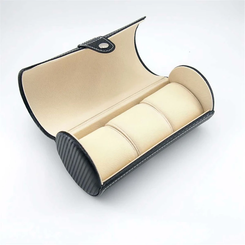Koop Luxe Horloge Display Gift Box Case Roll 3 Slot Horloge Ketting Armband Sieraden PU Lederen Opbergdoos Travel Pouch