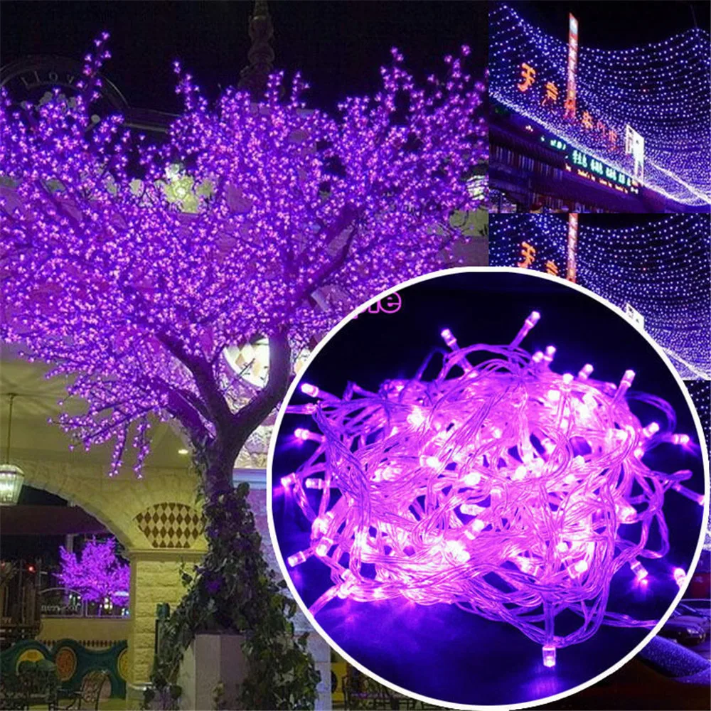 Purple 220V 10 м Рождественский 100 светодиодный светильник s декоративный светодиодный светильник 110 В 220 В вечерние свадебные садовые наружные декоративные сказочные светильник - Испускаемый цвет: Purple 220V