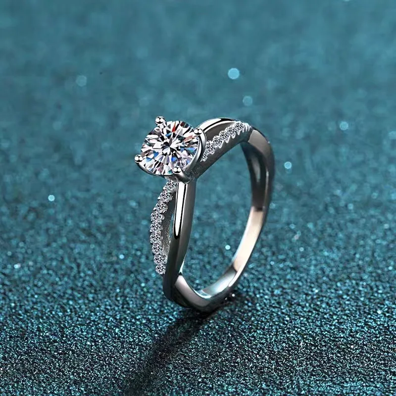 Dropship USPS Real Moissanite Ring D VVS1 with GRA and CMA Certificate Authentic 925 Sterling Silver Jewelry for Women | Украшения и