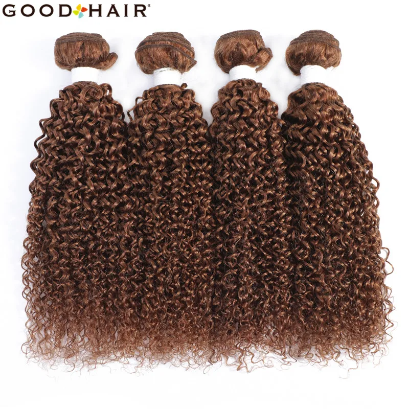 Extensões de Cabelo Brasileiro Kinkly Encaracolado Humano 3 - 4 Pacotes 27 Mel Loira Remy Trama Dupla Bom 5 remy extensões de cabelo humano trama dupla frete grátis