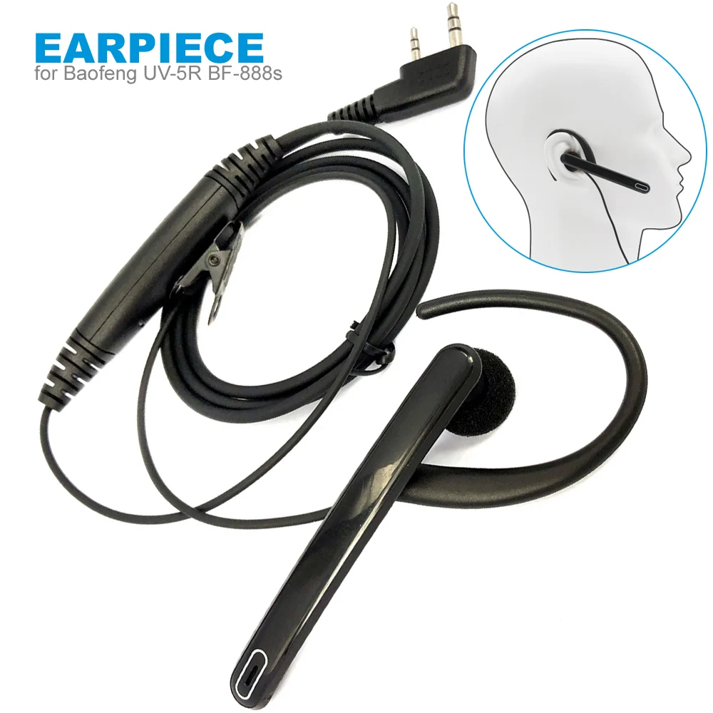 New Dual Push To Talk PTT Earpiece Headset For Baofeng UV82 UV5R 888S 