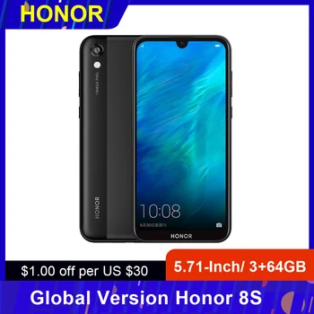 

Original Global Version Honor 8S 3GB RAM 64GB ROM 5.71'' FullView Dewdrop Display MT6761 Quad Core 13MP 3020mAh Smartphone