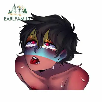 

EARLFAMILY 13cm x 12.3cm for Ahegao Face Ripe Girl Girl Decal Waterproof RV Refrigerator Air Conditioner Windows Car Stickers