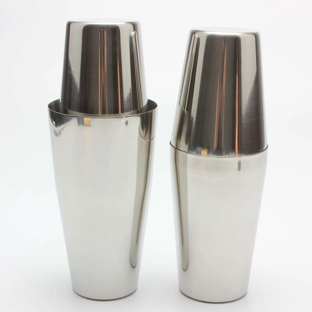 2x Professional Stainless Steel Boston Shaker Set Bar Mixing Tin Can 2 Model Set Cocktail Martini Shaker BAR Bartender Tool Set