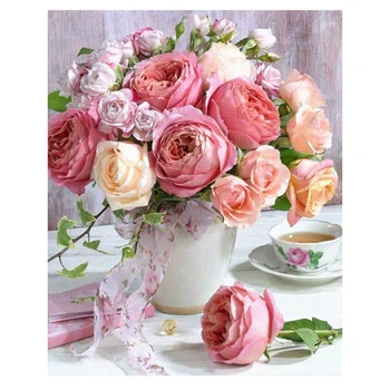 

Flower Diamond Painting Rose DIY Diamond Embroidery Full Round Rhinestone Christmas Decorations for Home