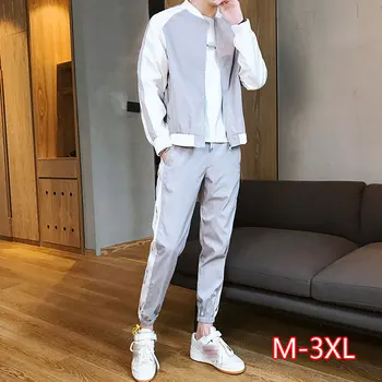 

2020 Spring autumn men's jacket pants set casual sports fashion two-piece set men suit