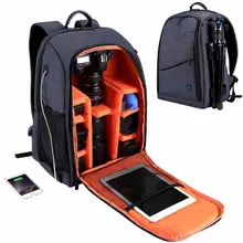 Большой Вместительный рюкзак для камеры, водонепроницаемая сумка для фотосъемки с отверстием для зарядки наушников, дождевик для камеры, сумка через плечо, сумки для DSLR