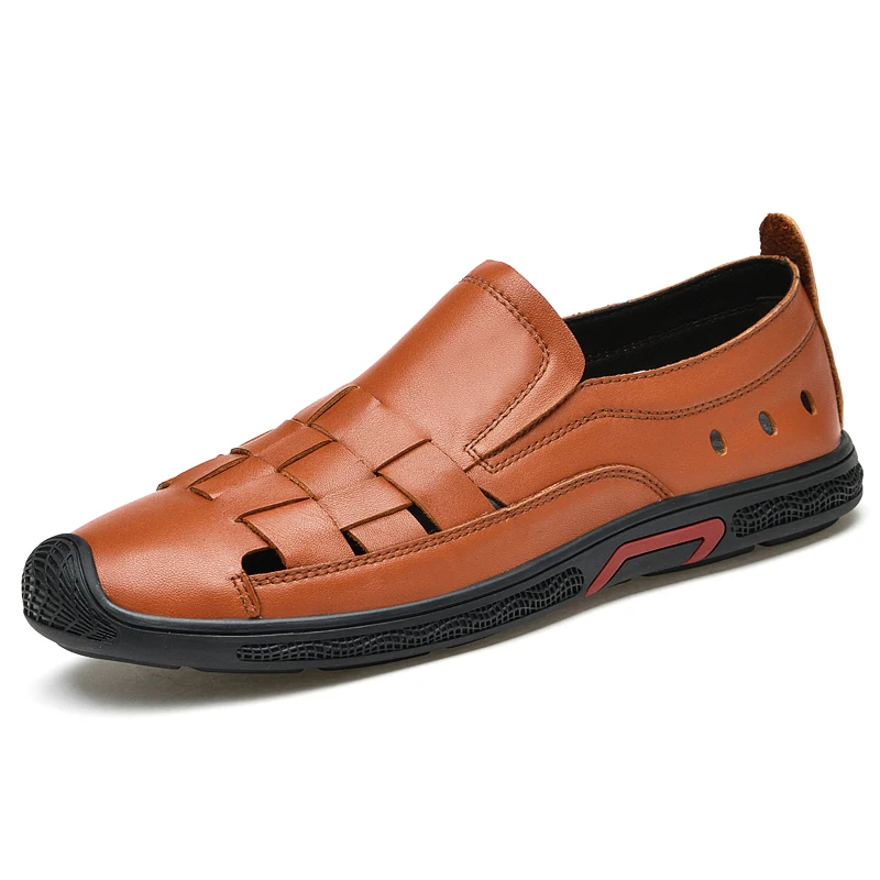

Men Casual Shoes Fashion Genuine Leather Shoes Comfortable Breathable Men's Outdoor all-match wear-resistant Flat shoes