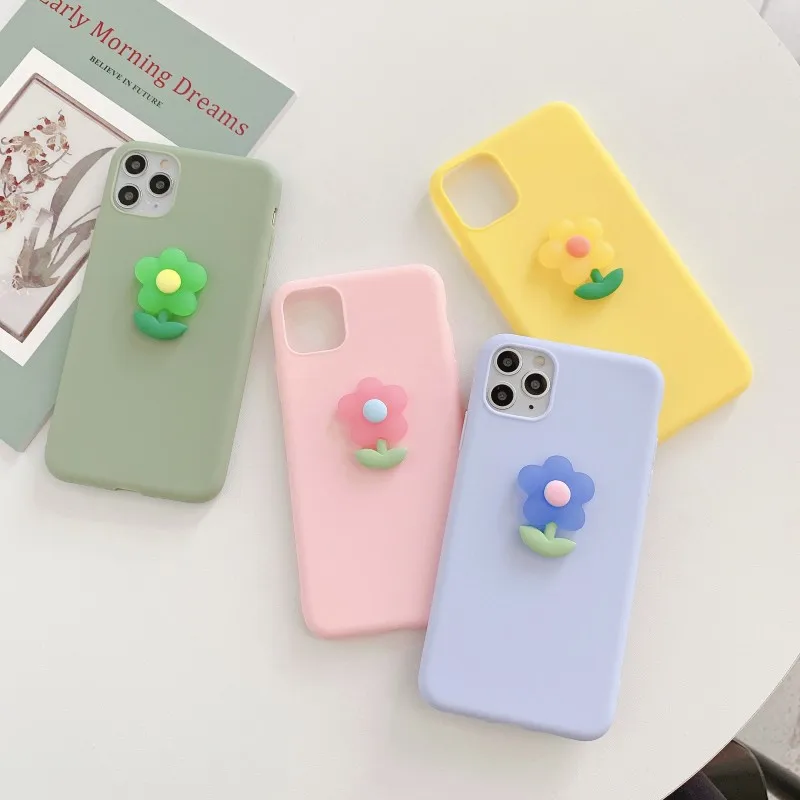 ins 3D Daisy Floral Soft Phone Case For OPPO A3 A5 A7 A7X F5 F7 F11 A9 Pro A1k A92020 A11X A52020 A11 X A8 F11Pro + | Мобильные