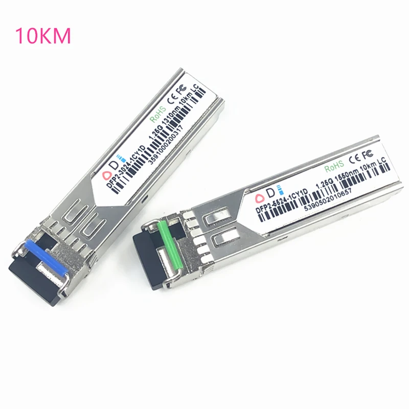 10KM LC SFP волоконно-оптический модуль 1,25G LC 10/20/60/80/100 км 1310/1490/1550nm одиночный волоконный SFP оптический модульный приемопередатчик для ONU OLT - Цвет: 10KM
