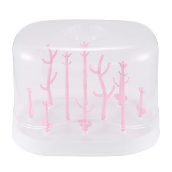 

Hot Sale Baby Milk Bottle Drying Rack Fruit Drain Cleaning Drying Rack Storage Nipple Shelf Baby Bottle Holder for Feeding Pink