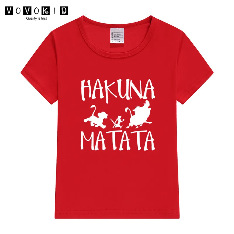 Little Girl Boy Hakuna Matata Funny Cartoon T-shirt Chlidren Baby Summer The Lion King Top Baby T Shirt Thanksgiving Shirt