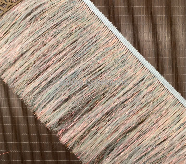 2yards Width 20CM White Laser Tassel Fringe Trim Lace For Latin Dance Dress/Costume Decoration Handmade Clothing accessories
