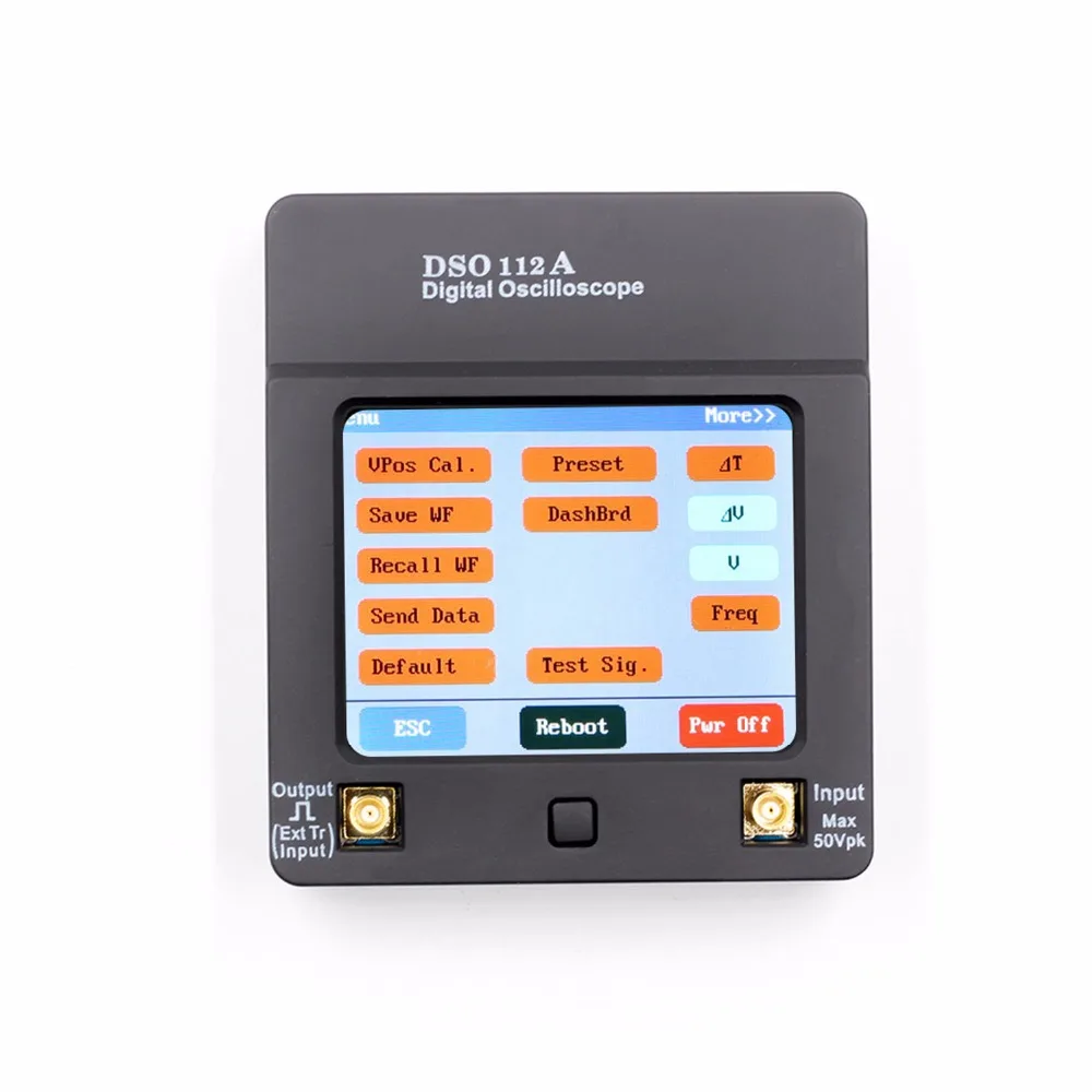 DSO112A 2 МГц 5Msps 2,4 дюймов TFT lcd цифровой осциллограф цветной сенсорный экран ручной USB осциллограф с тестовым зажимом прочный