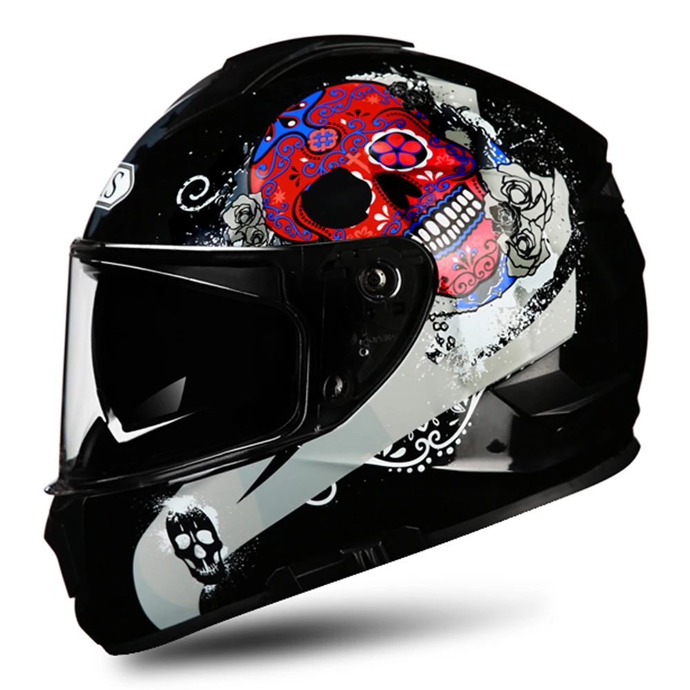 Мото rcycle шлем Casco moto cross capacete мотоциклетный шлем мото rbike двойные линзы полный шлем - Цвет: 810-04 Clear Lenses
