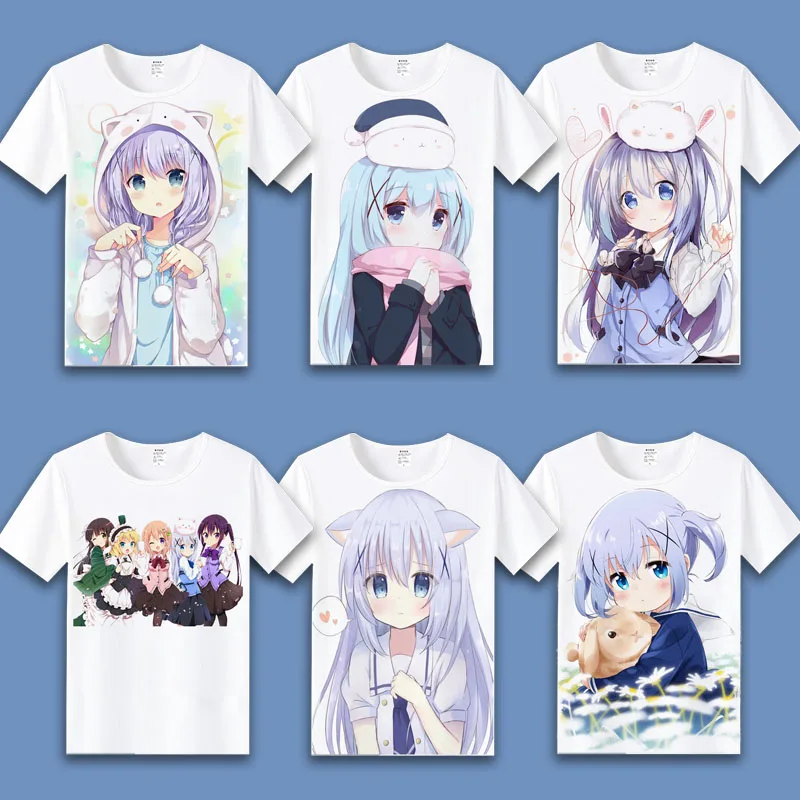 Футболка для косплея аниме заказ кролика летняя футболка кафuu Чино топ с