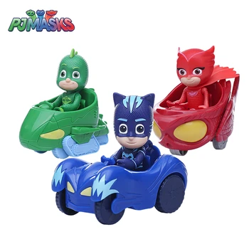 

Original Box PJ Masks Toy Car Set Night Superhero Catboy Owlette Gekko Anime Action Figure Model Toy Vehicle Children Gift