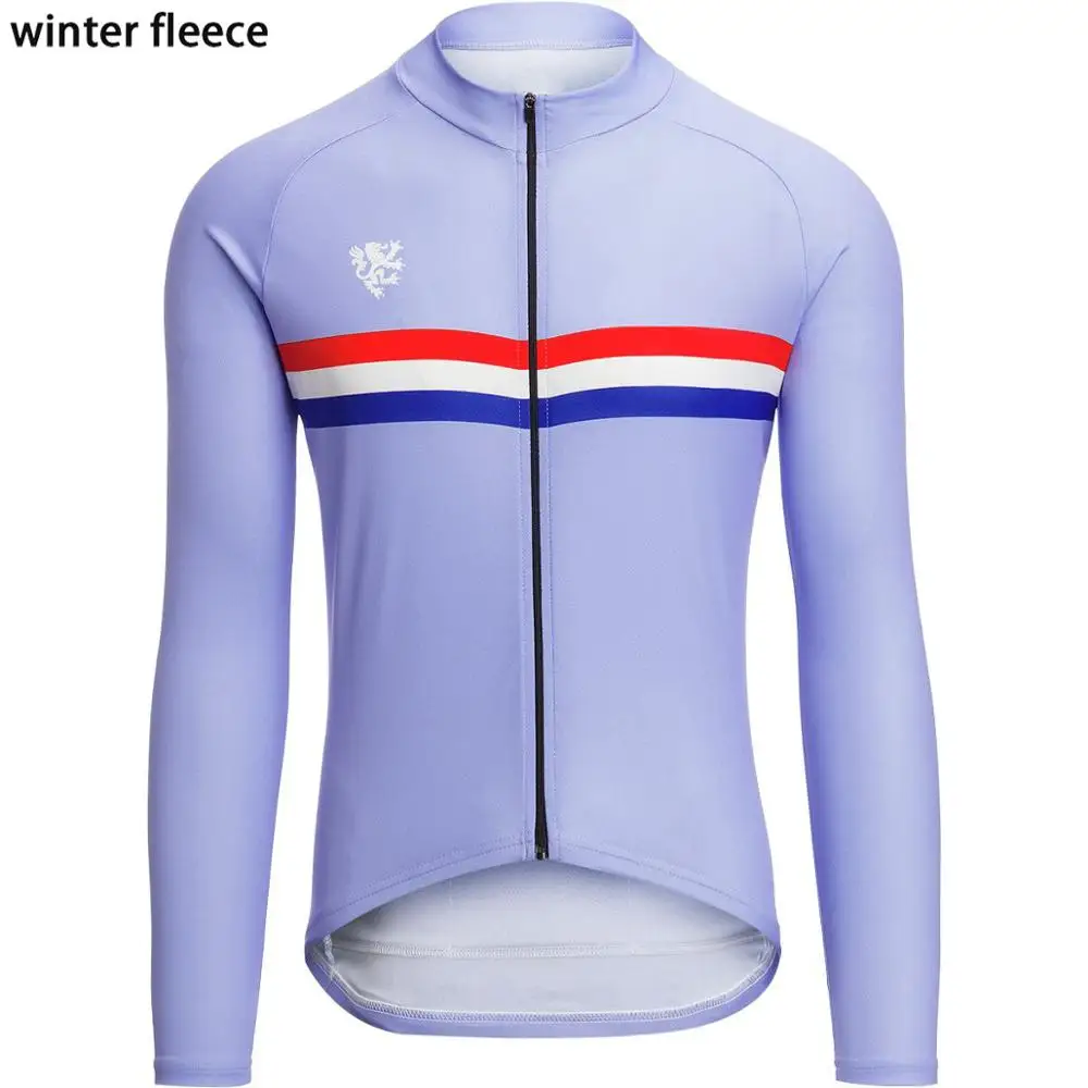 long sleeve Мужская зимняя одежда из флиса с длинным рукавом и без флиса, одежда для велоспорта красного, черного, синего, оранжевого, серого цвета - Цвет: long sleeve