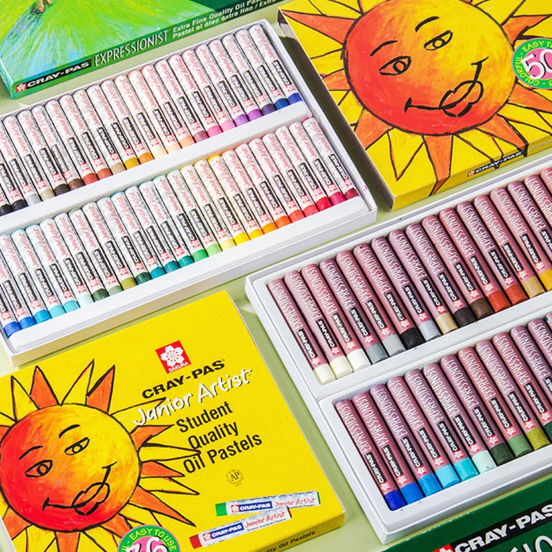 

12/24/50 Lovely Sakur Brand Oil Painting Stick Professional Grade Washable Art Graffiti Coloring Painting Set Children's Crayons