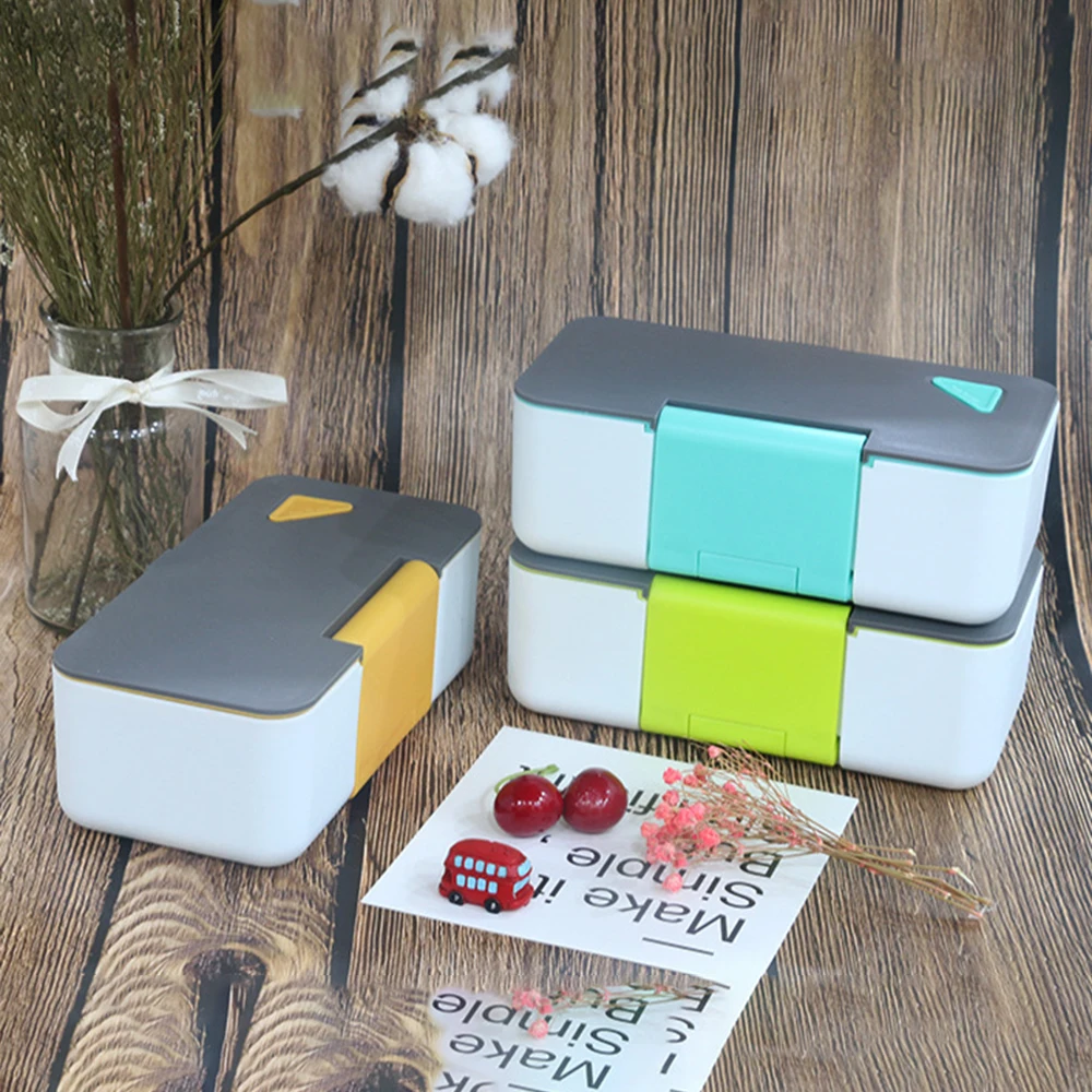 Bento Box Ланч-бокс, коробка для хранения пищевых продуктов, пластиковая японская коробка Bento, контейнер для микроволновой печи с подогревом, посуда