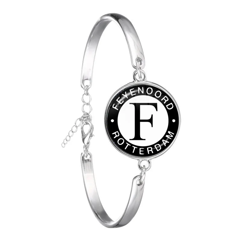 7 Feyenoord футбольный клуб стеклянный браслет из кабошона Feyenoord Роттердамские лиги логотип футбольный клубный браслет для фанатов подарок - Окраска металла: 7