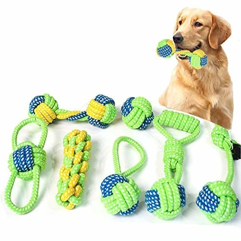 

1PC Pet Supply Dog Toys Dogs Chew Teeth Clean Outdoor Training Fun Playing Green Rope Ball Toy For Large Small Dog Cat