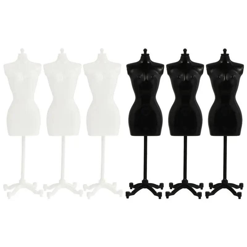 6PCS Mini Mannequin Model Doll Dress Display Holder Clothing Stand Skirt Support Dollhouse Accessories | Дом и сад