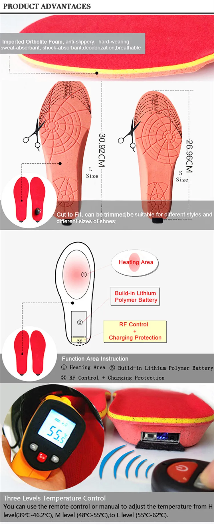 1800mAh Heated Insoles-WNIH1-3718（2）