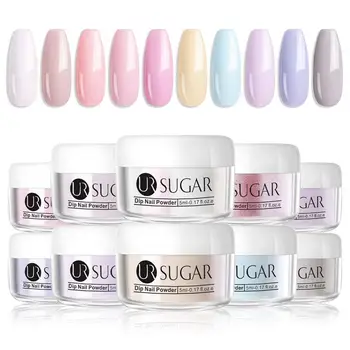 

UR SUGAR 5ml 4PCS Dipping System Set Dip Nail Powder Liquid Base Top Coat Activator Natural Dry Without Lamp Dipping Nail Powder