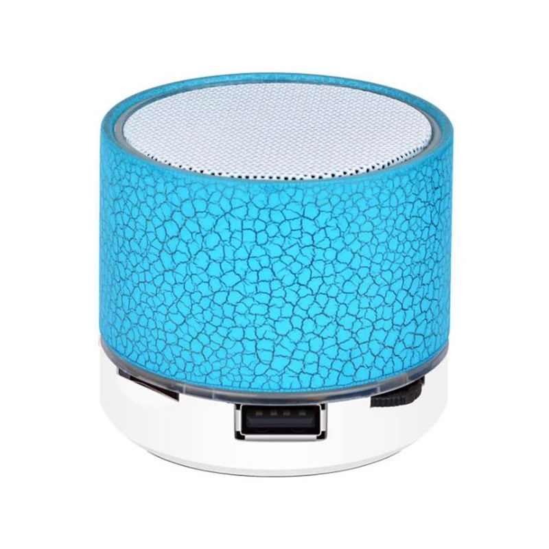 Небесно-голубой Bluetooth динамик мини беспроводной громкий динамик трещины светодиодный TF USB Сабвуфер bluetooth динамик s mp3 стерео аудио музыкальный плеер 4,5 - Цвет: Небесно-голубой