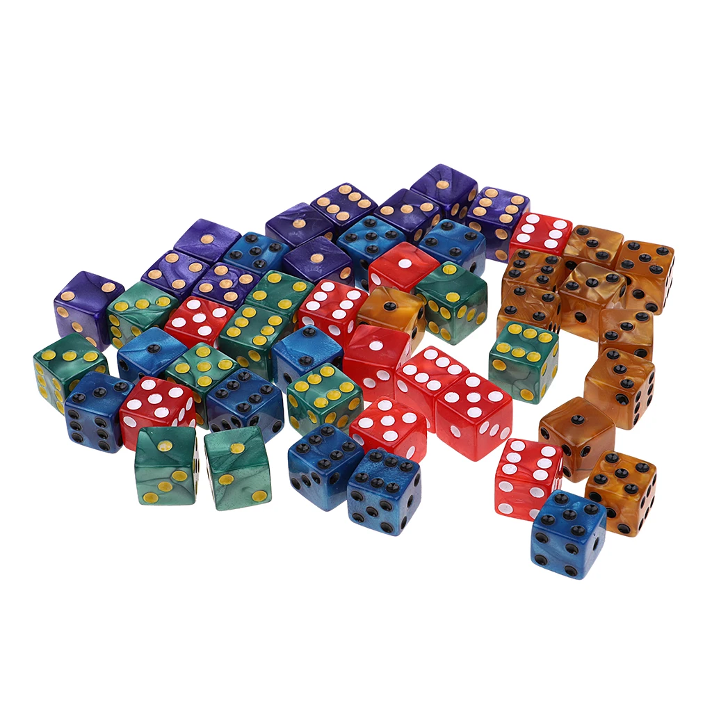 50x шестигранники квадратные D6 игральные кости в горошек W сумка для взрослых TRPG DND MTG игрушки подарки