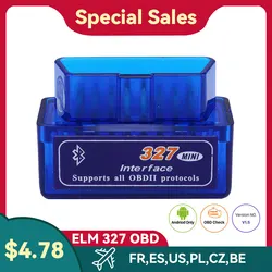Détecteur de défaut Automobile OBD2, outil de Diagnostic Automobile, Mini puce Bluetooth V2.1/IOS V4.0, adaptateur Scanner, 1 pièce 